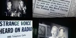 collage of screen shots from radio-themed movies from 1930 to 1950