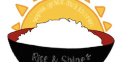teen podcast Rice and Shine's logo - rice bowl with sun over it