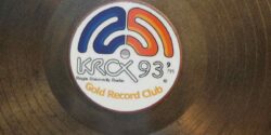 Radio Station Visit #182: KRCX at Regis University Photo of KRCX logo on a gold record at the Regis University college radio station. Photo: J. Waits
